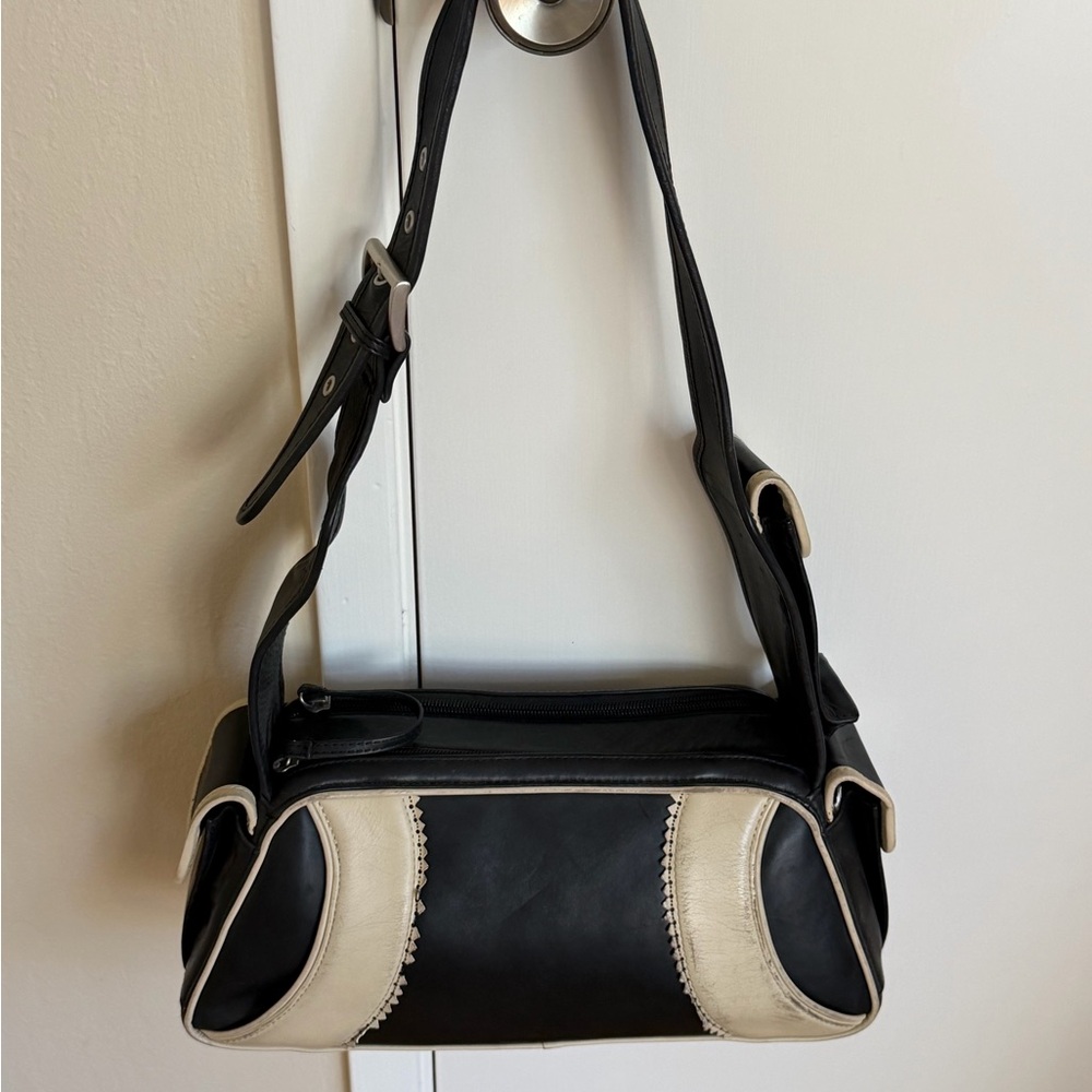 Black and Cream Shoulder Bag